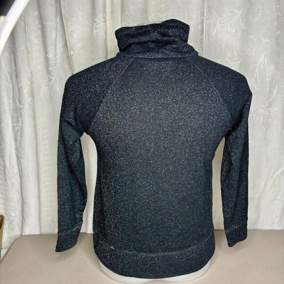 Christopher & Banks Black Silver Cowlneck Pullover Sweatshirt Misses Size M - Picture 2 of 8